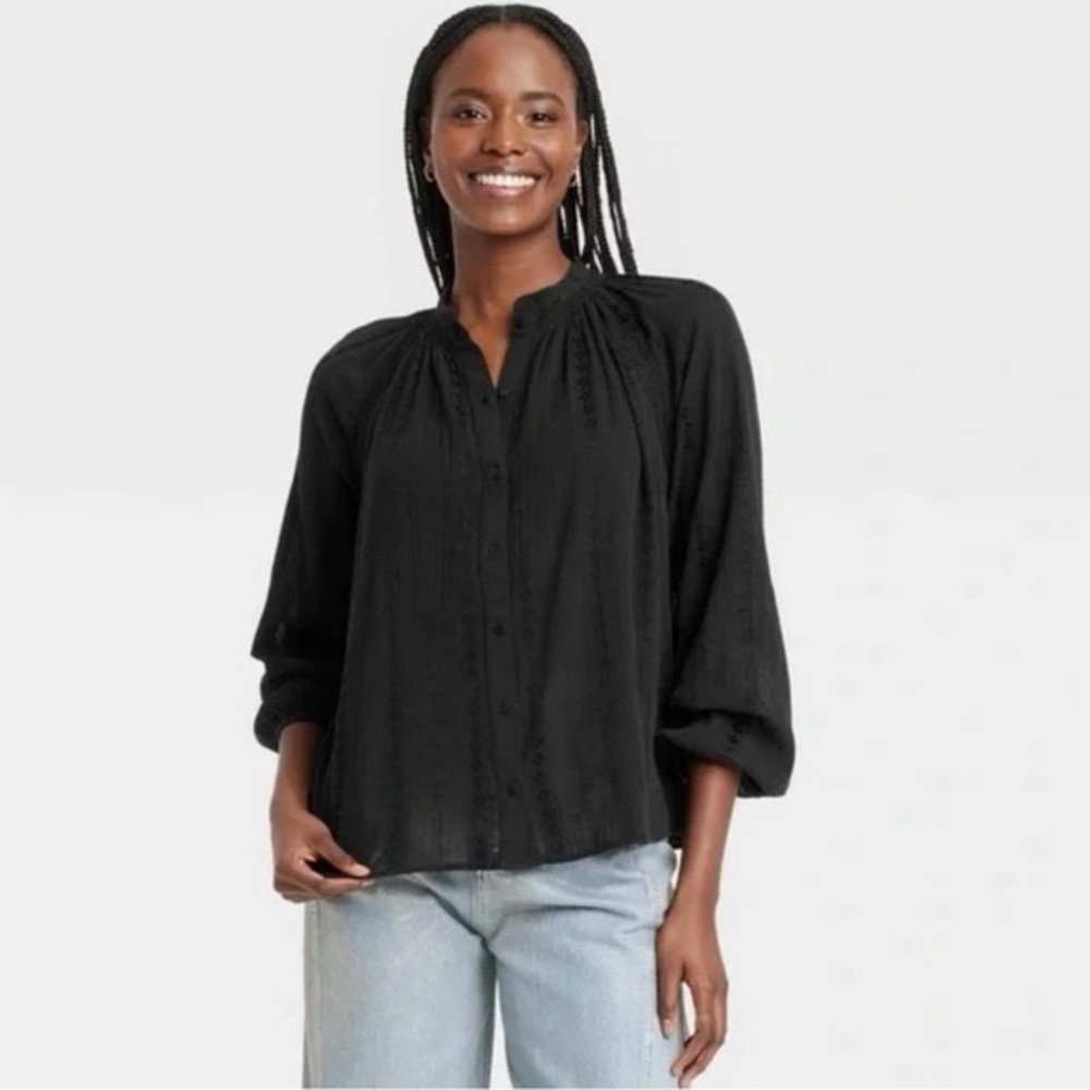 Universal Thread- Black Long Sleeve‎ Boho Top Size M